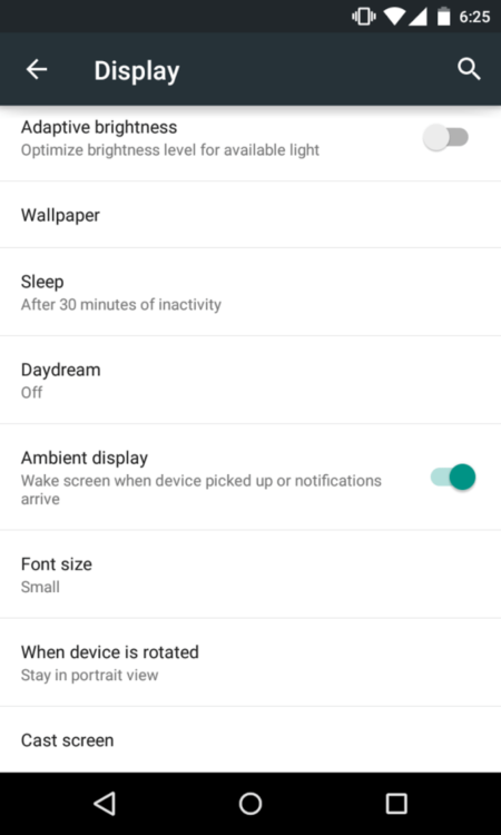 Ambient display в Android Lollipop