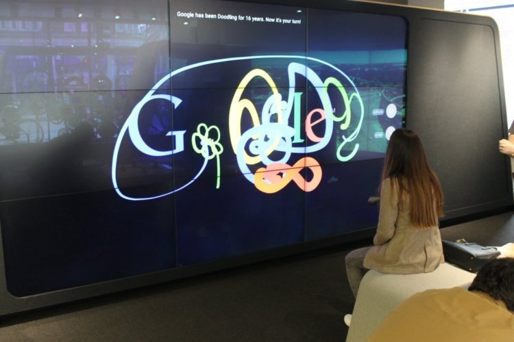 google shop doodle wall