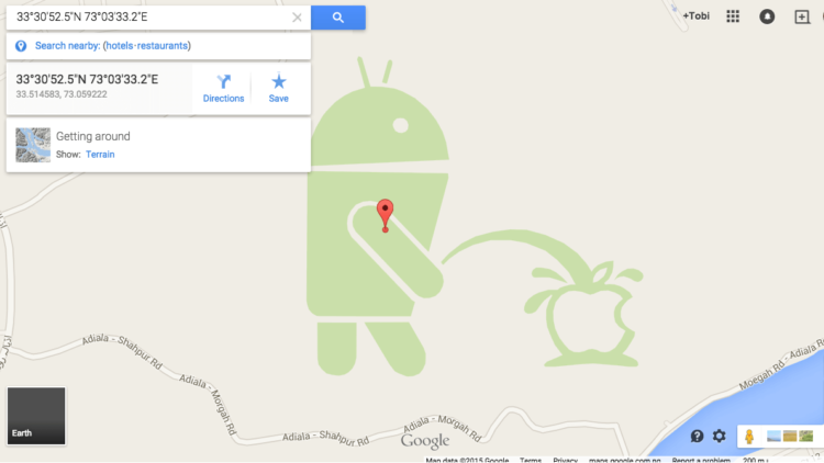 android and apple on google maps