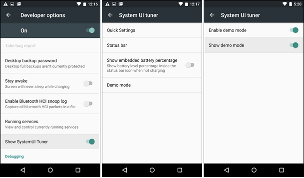 android m demo mode