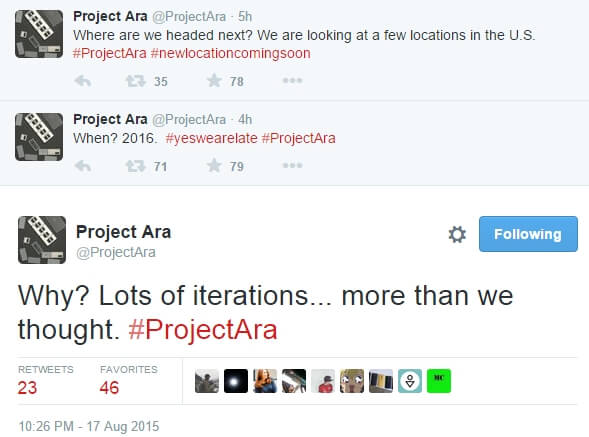 Google  Project Ara delayed