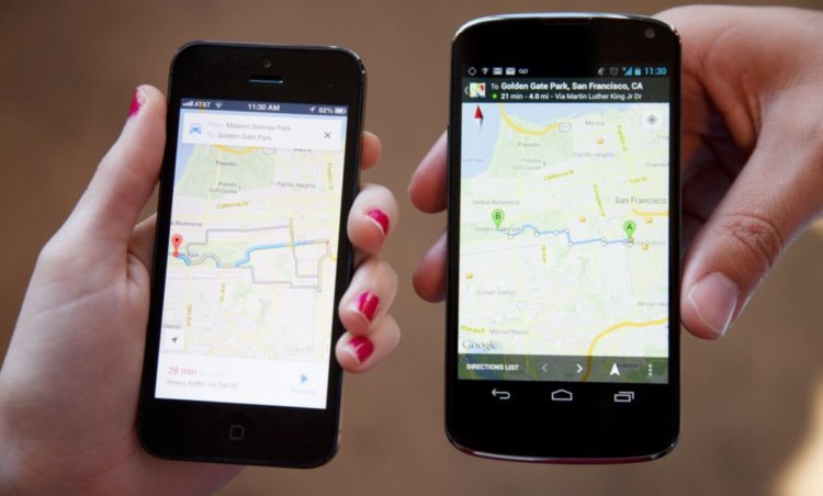 Как это работает: расчет времени прибытия картами Google. Фото.