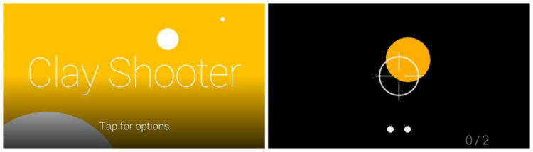 OK Glass, play a game. Clay Shooter. OK Glass, play a game. Clay Shooter. Фото.