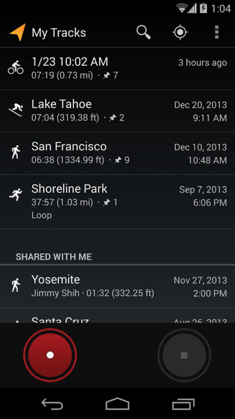 Четыре приложения от Google, о которых вы не знали. Мои треки. Четыре приложения от Google, о которых вы не знали. Мои треки. Фото.