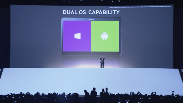 Одно устройство — две ОС. Фото.