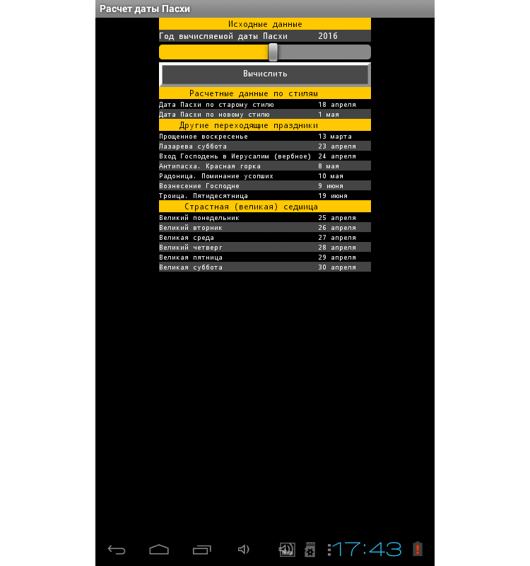Дата Пасхи на 30 лет вперед. Фото.