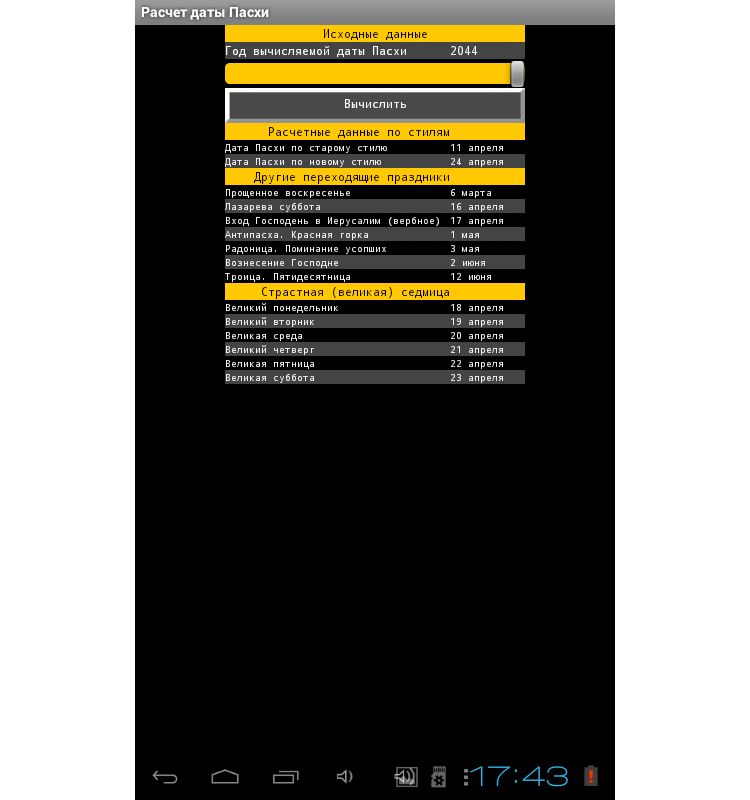 Дата Пасхи на 30 лет вперед. Фото.