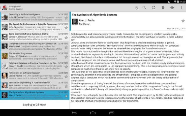 5 достойных приложений-альтернатив Gmail. K-9 Mail. Фото.