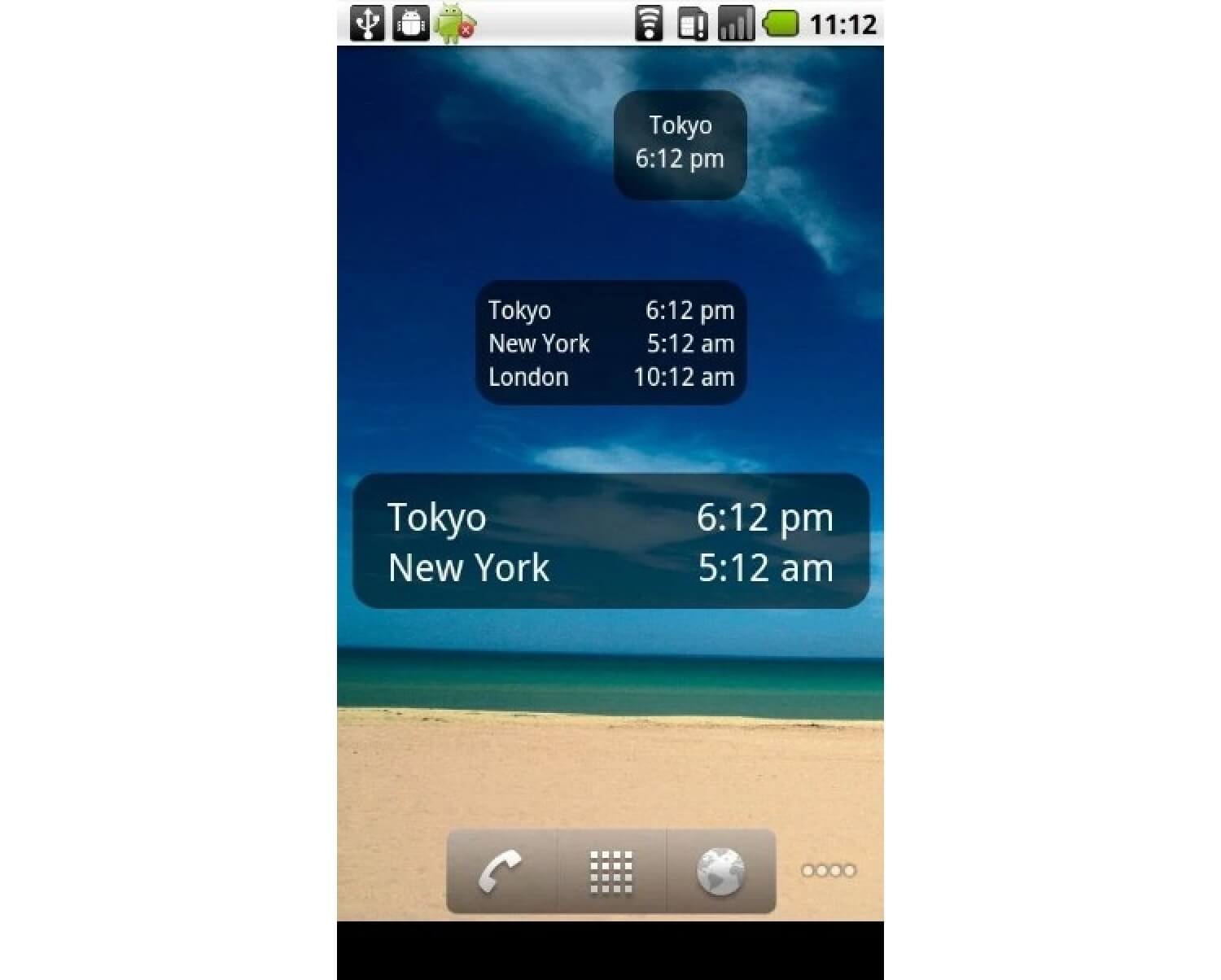 Android-часы: десятка «умнейших». 5. World Clock & Widget. Фото.