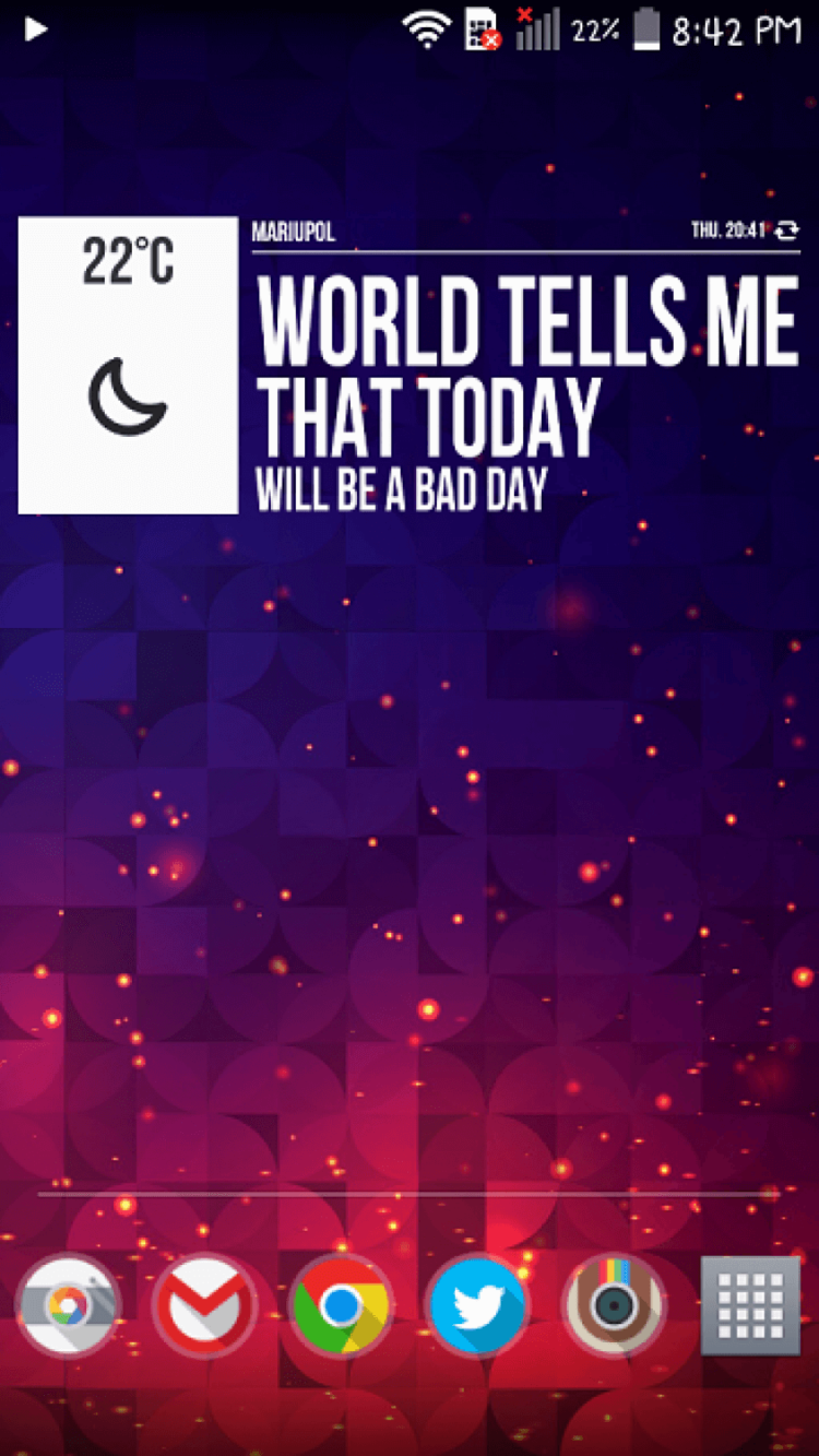 Забавные виджеты прогноза погоды для Android. Grumpy Weather — всегда плохая погода. Фото.