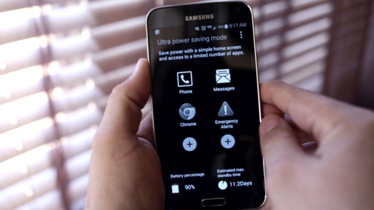 Как это работает: режим повышенной экономии энергии Galaxy S5. Чёрно-белый дисплей. Фото.