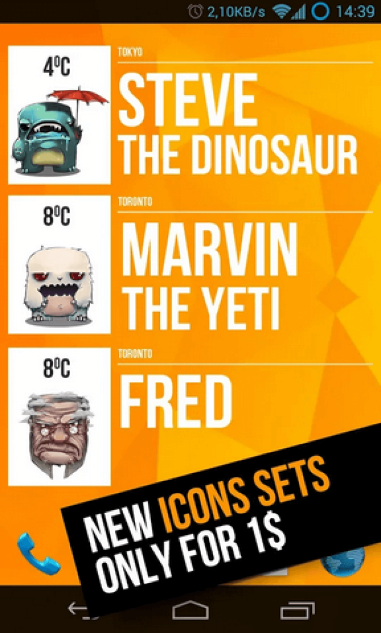 Забавные виджеты прогноза погоды для Android. Grumpy Weather — всегда плохая погода. Фото.