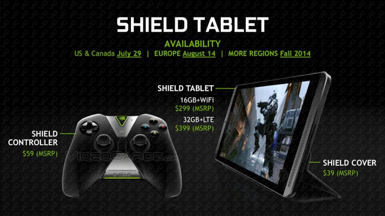 Shield Tablet — планшет для геймеров от NVIDIA. Цены. Фото.