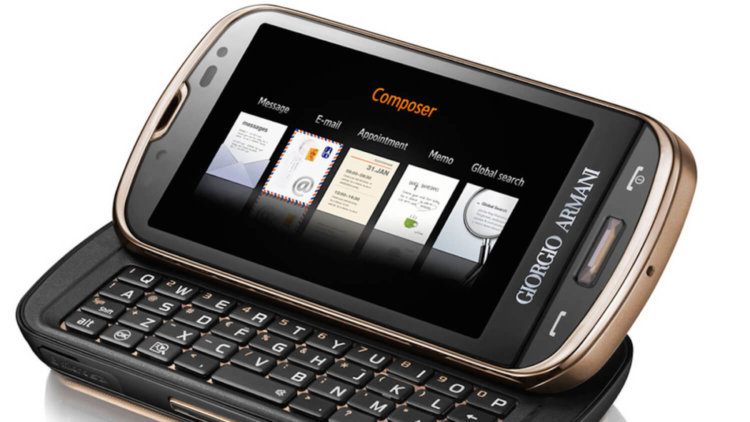 Samsung напоминает об умении делать металлические телефоны. Armani Phone. Samsung напоминает об умении делать металлические телефоны. Armani Phone. Фото.