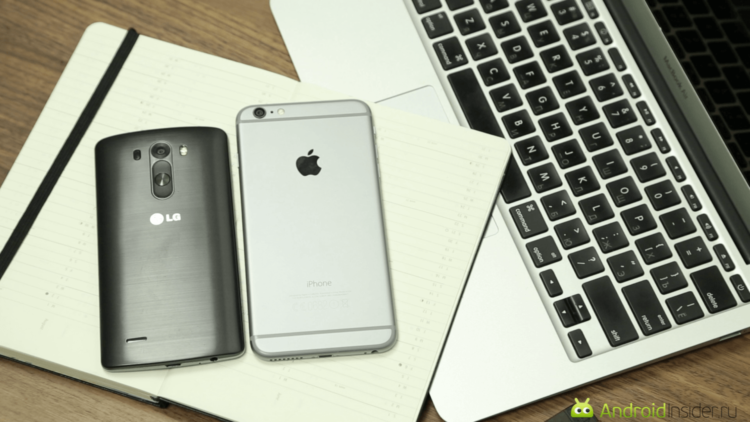 iPhone 6 Plus vs. LG G3: битва «лопат». Фото.