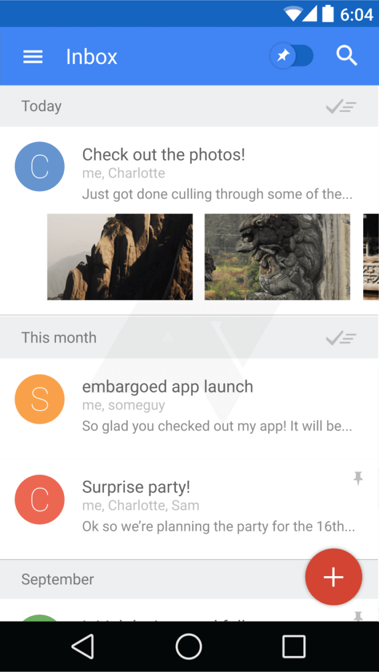 Google Bigtop — эволюция Gmail. Фото.