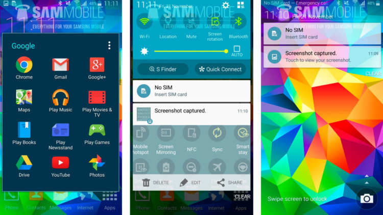 В Сеть утекли скриншоты Android Lollipop для Samsung Galaxy S5. Фото.