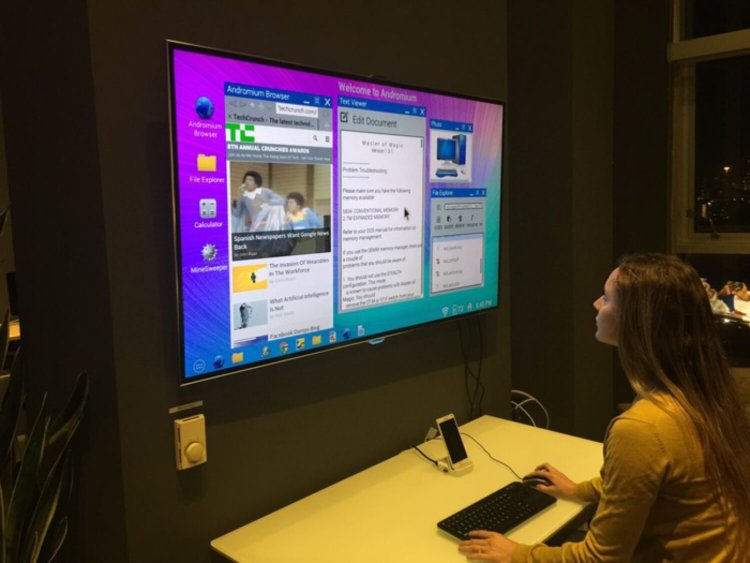 Andromium превратит ваш смартфон в настольный компьютер. Andromium превратит ваш смартфон в настольный компьютер. Фото.