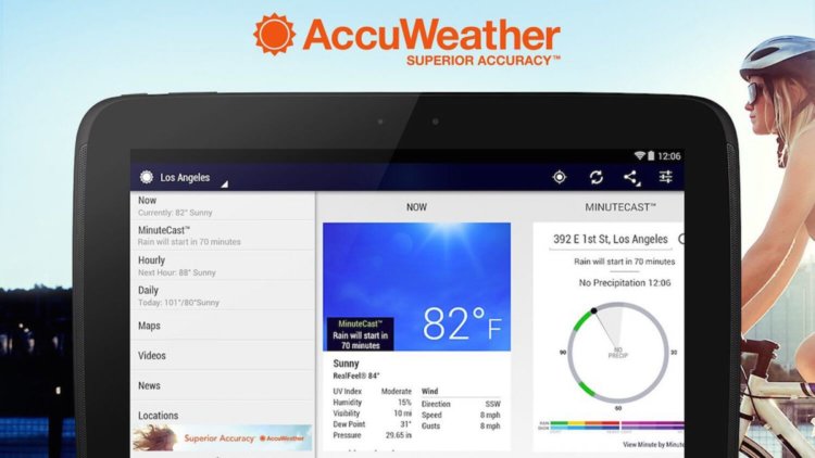 Лучшие приложения для просмотра прогноза погоды. AccuWeather. Лучшие приложения для просмотра прогноза погоды. AccuWeather. Фото.