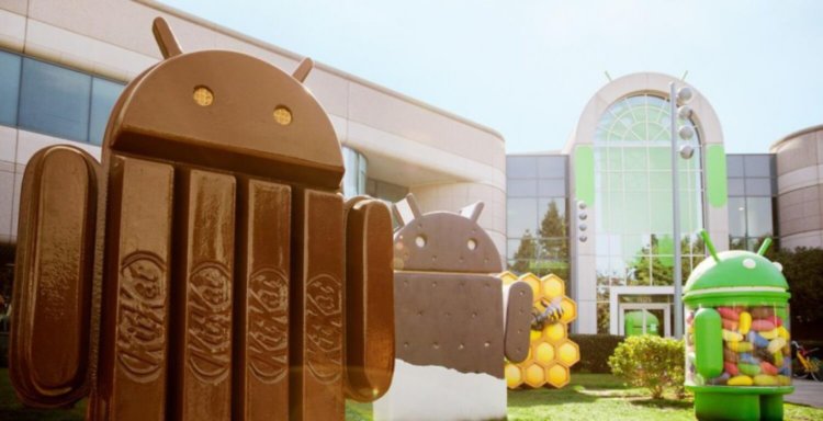 Свежие данные из Google Play. Android KitKat используется на 34% устройств. Фото.