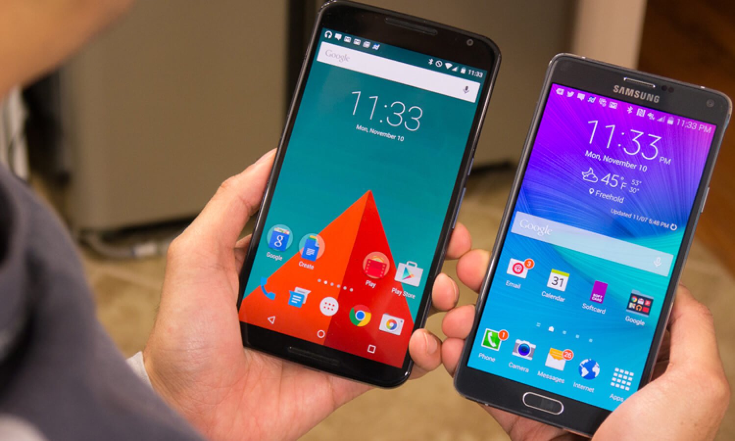 Сравнение производительности Google Nexus 6 и Samsung Galaxy Note 4. Фото.