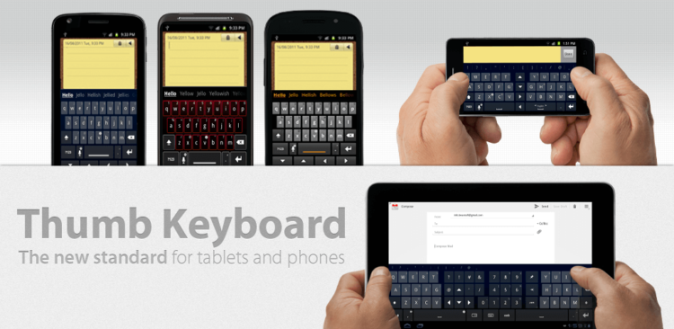 Самый подробный взгляд на лучшие клавиатуры для Android. Thumb Keyboard. Фото.