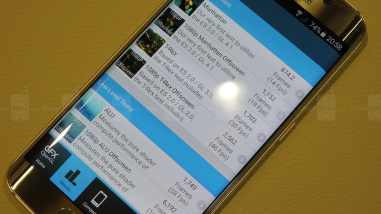 Samsung Galaxy S6 и S6 Edge показывают удивительные результаты в бенчмарках! Фото.