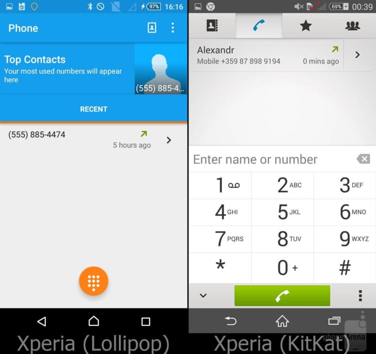 Сравнение оболочек Xperia UI. Фото.