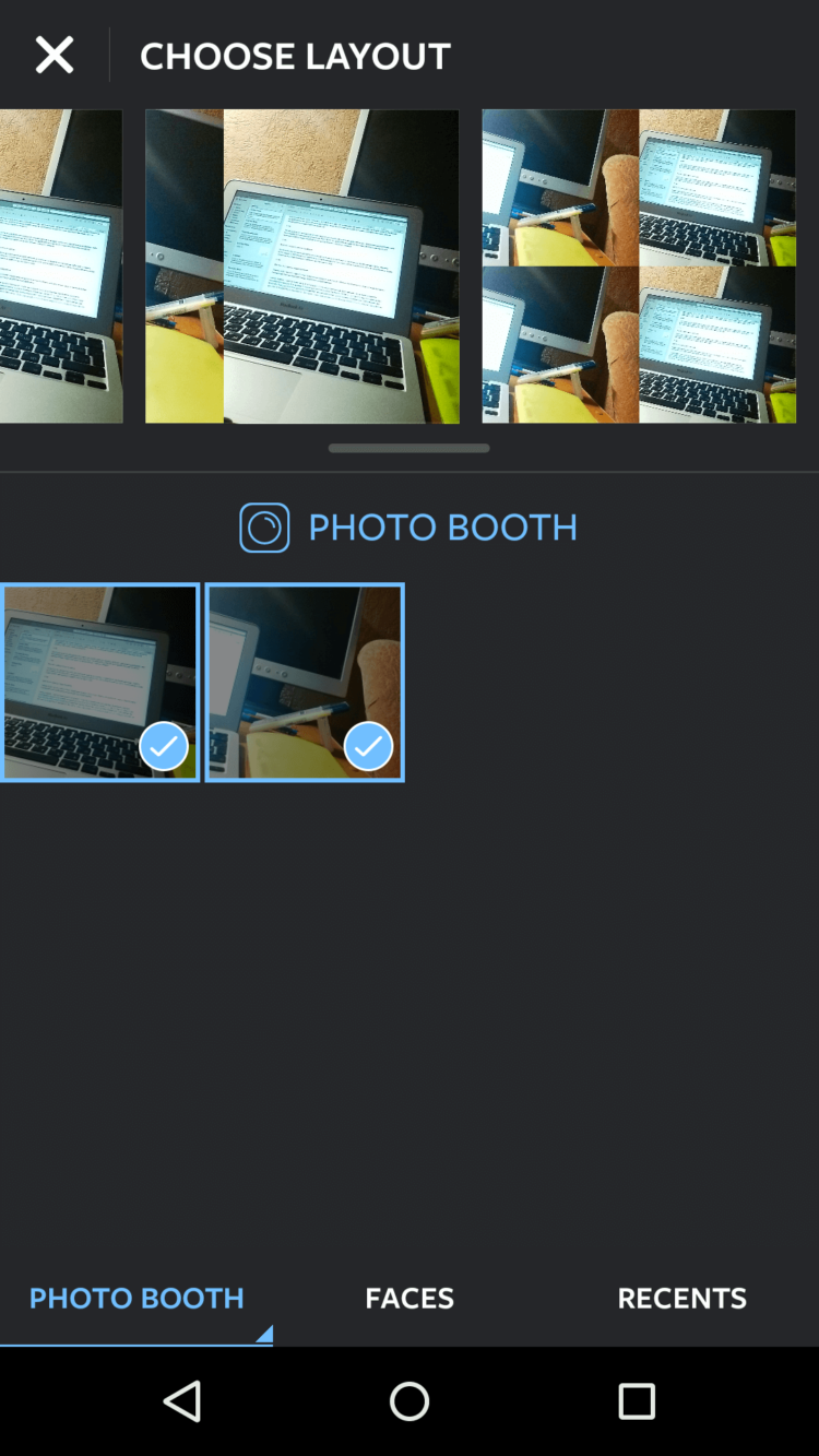 Приложение для создания коллажей Layout от Instagram вышло на Android. Фото.