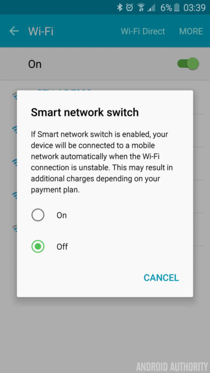 Эффективные способы увеличения времени работы Samsung Galaxy S6. Smart Network Switch. Фото.