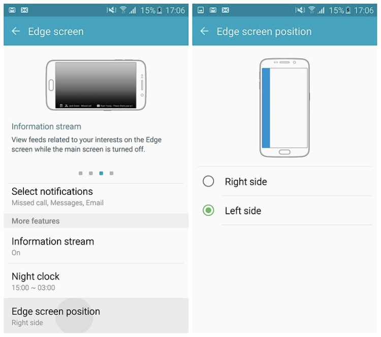 Galaxy S6 Edge: советы и лайфхаки по использованию бокового экрана и не только. 1. Выберем сторону. Какая грань наилучшая? Фото.