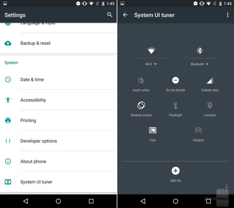 Android M vs. Android Lollipop: визуальное сравнение. SystemUI tuner. Фото.