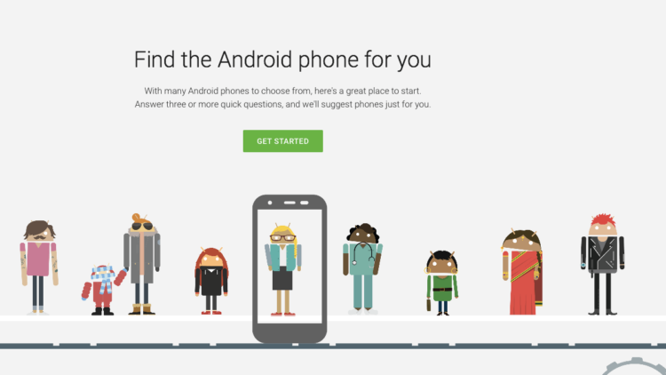 Специальный сайт от Google поможет вам выбрать подходящий смартфон. Фото.