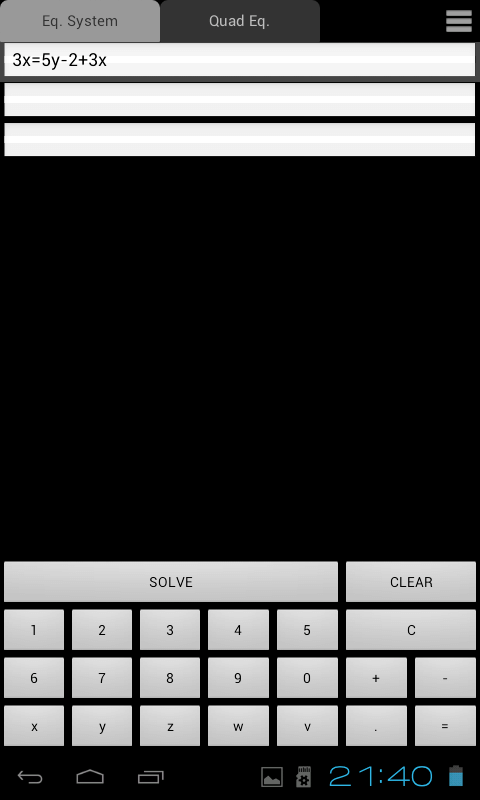Системы линейных уравнений решаются одним касанием. Системы линейных уравнений решаются одним касанием. Фото.