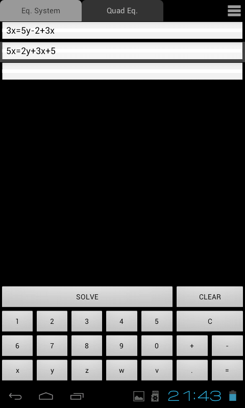 Системы линейных уравнений решаются одним касанием. Системы линейных уравнений решаются одним касанием. Фото.