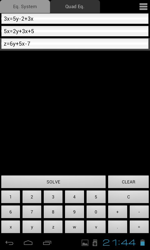 Системы линейных уравнений решаются одним касанием. Системы линейных уравнений решаются одним касанием. Фото.