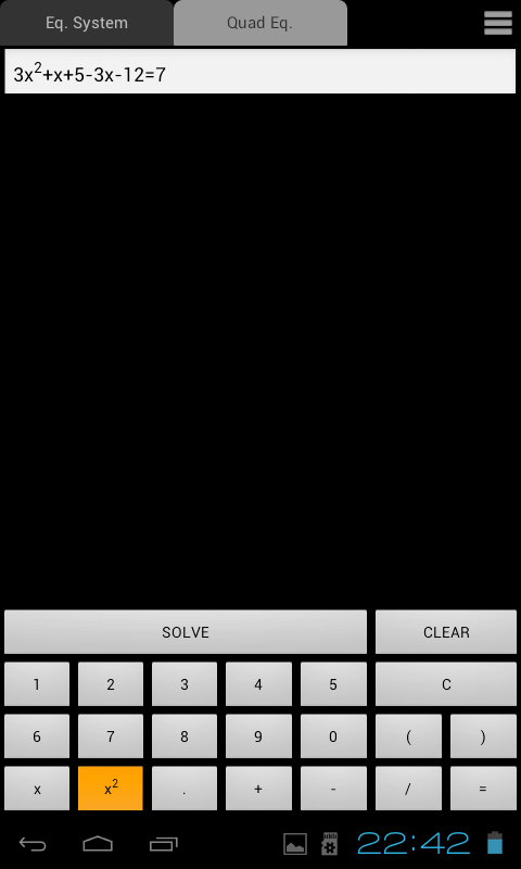 Системы линейных уравнений решаются одним касанием. Системы линейных уравнений решаются одним касанием. Фото.