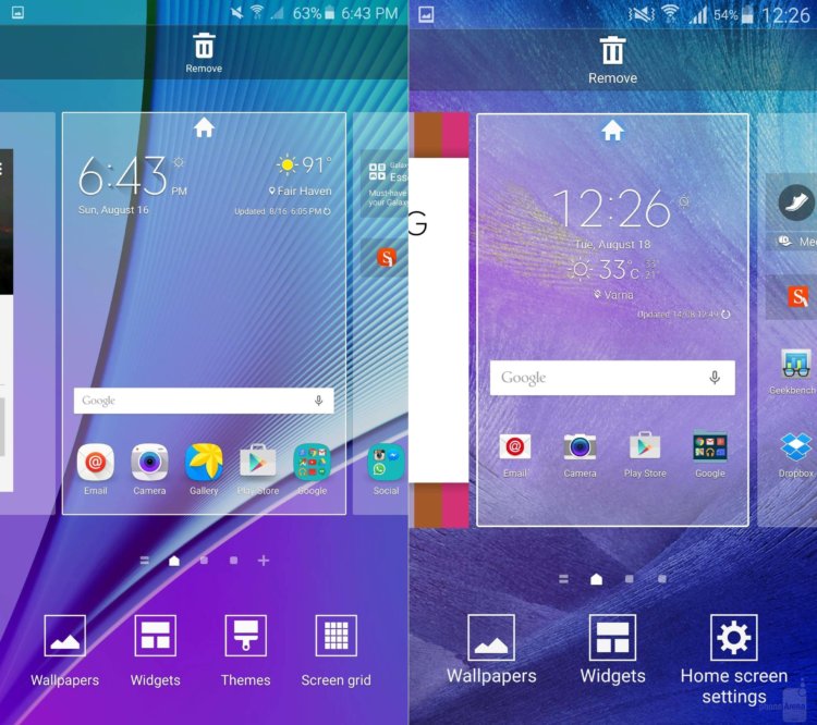Чем отличаются интерфейсы Note 5 и Note 4 и как установить новый TouchWiz на Galaxy S6. Фото.