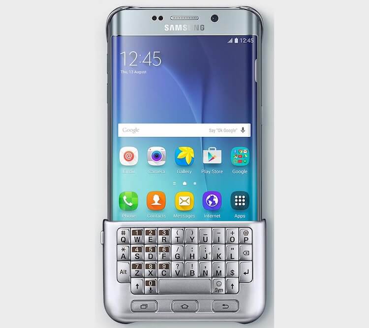Физическая клавиатура от Samsung в качестве аксессуара для Galaxy S6 Edge Plus. Фото.