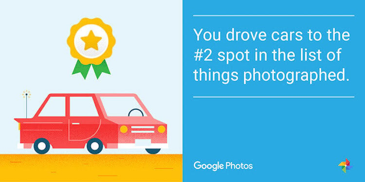 Десять интересных фактов о Google Photos. На втором месте в списке вещей, которые мы фотографируем, стоят автомобили. Фото.
