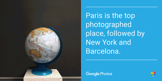 Десять интересных фактов о Google Photos. Париж — самый популярный город на фотографиях, за которым следуют Нью-Йорк и Барселона. Фото.