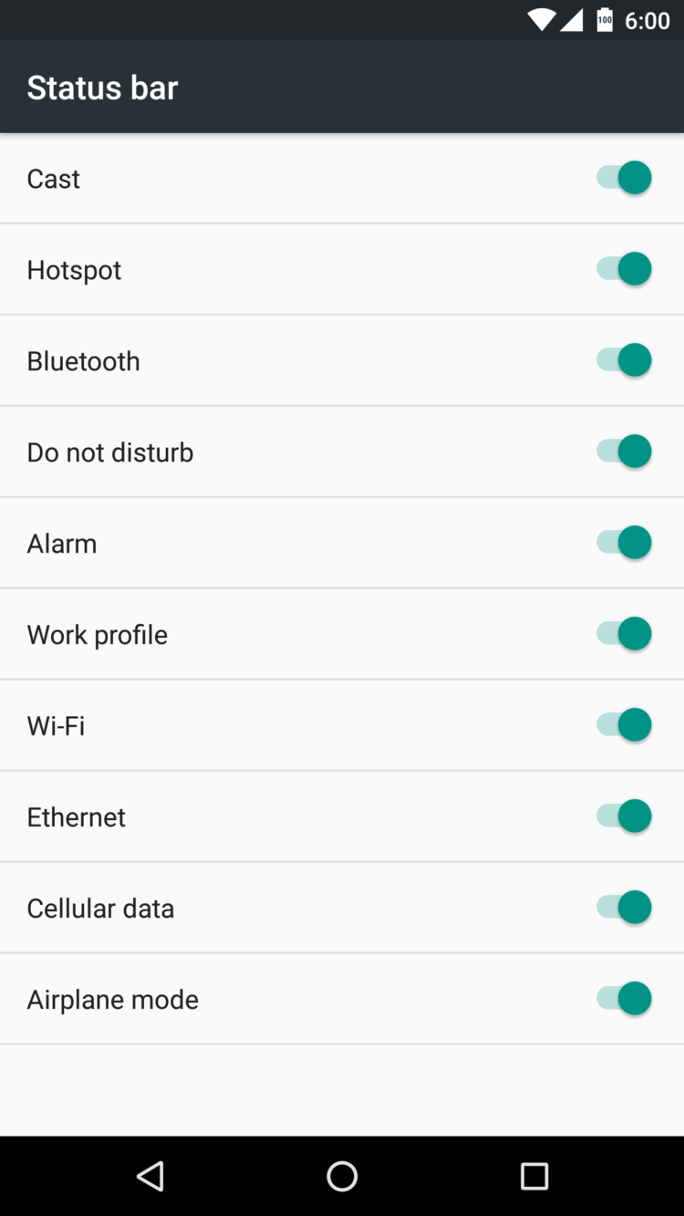 System UI Tuner: всё, что вы должны знать. Статус-бар. Фото.