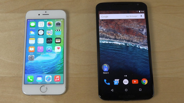 iOS 9 vs. Android 6.0: визуальное сравнение. Фото.