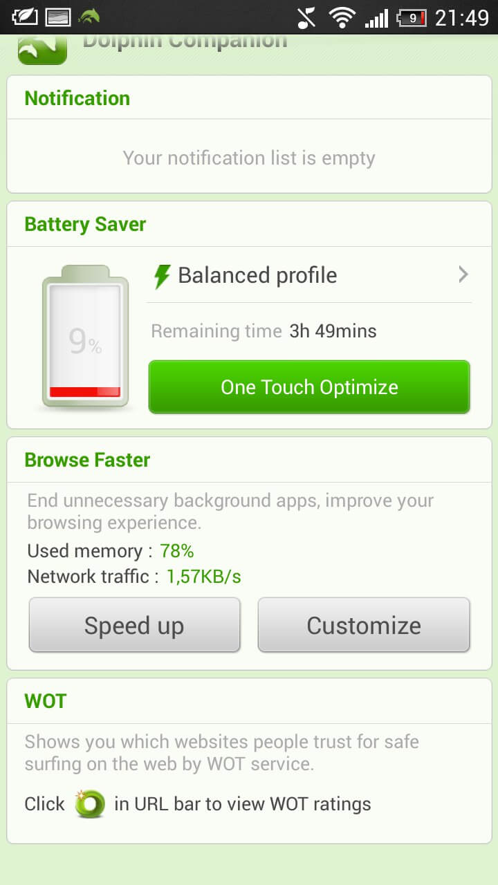 Dolphin Browser — один из лучших. Фото.