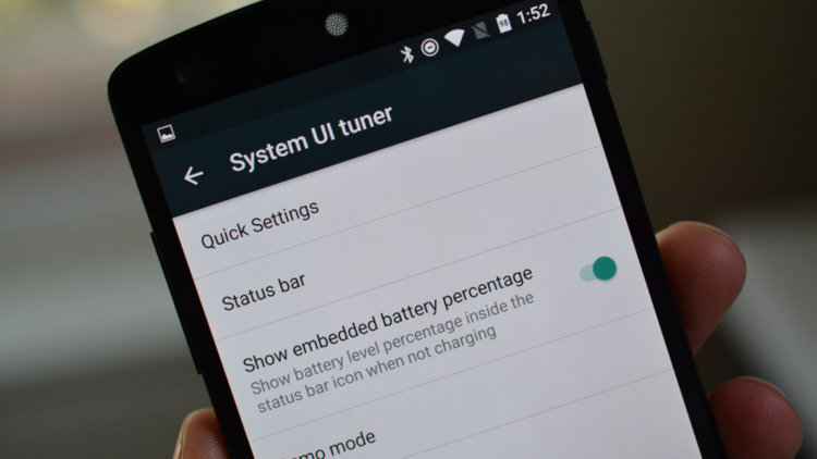 System UI Tuner: всё, что вы должны знать. Проценты батареи. Фото.