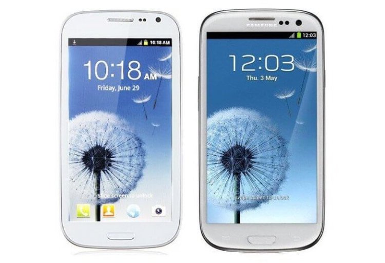 Популярные смартфоны и их китайские копии. Samsung Galaxy S3 и FeiTeng GT-i9300. Фото.