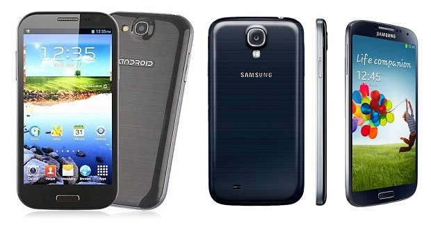 Популярные смартфоны и их китайские копии. Samsung Galaxy S4 и FeiTeng H9504. Фото.
