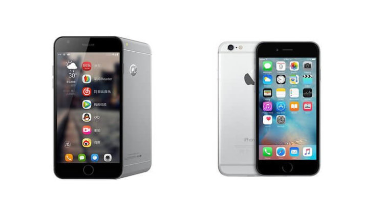 Популярные смартфоны и их китайские копии. iPhone 6 и Dakele 3. Фото.