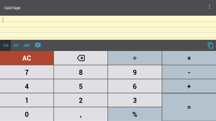 CalcTape — весь ход вычислений отображается на экране. CalcTape — весь ход вычислений отображается на экране. Фото.