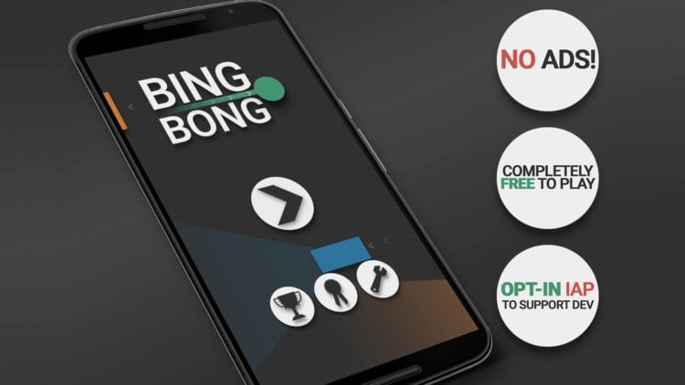 Bing Bong — увлекательная игра в Material-дизайне. Фото.